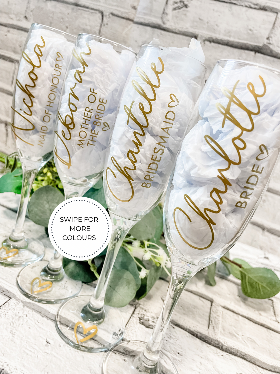 Personalized wine glasses for wedding party on sale