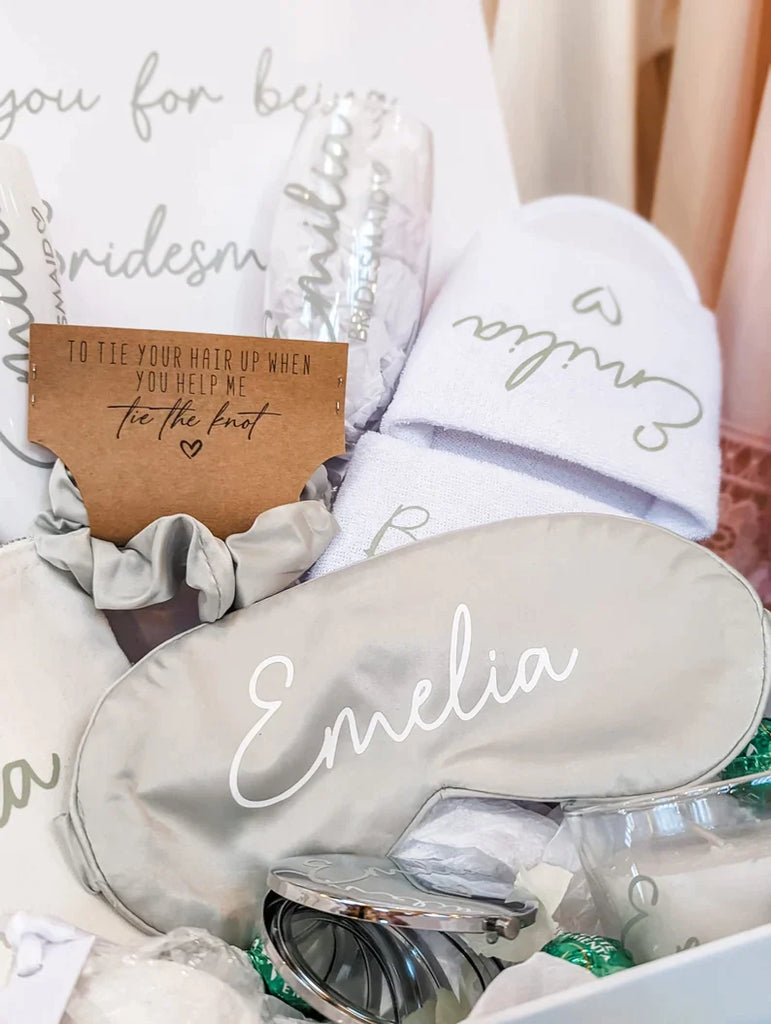 Bridesmaid Gift Bundle - Personalised Robes, Glasses, Slippers, Mix and Match - Thea Elizabeth Studio Ltd