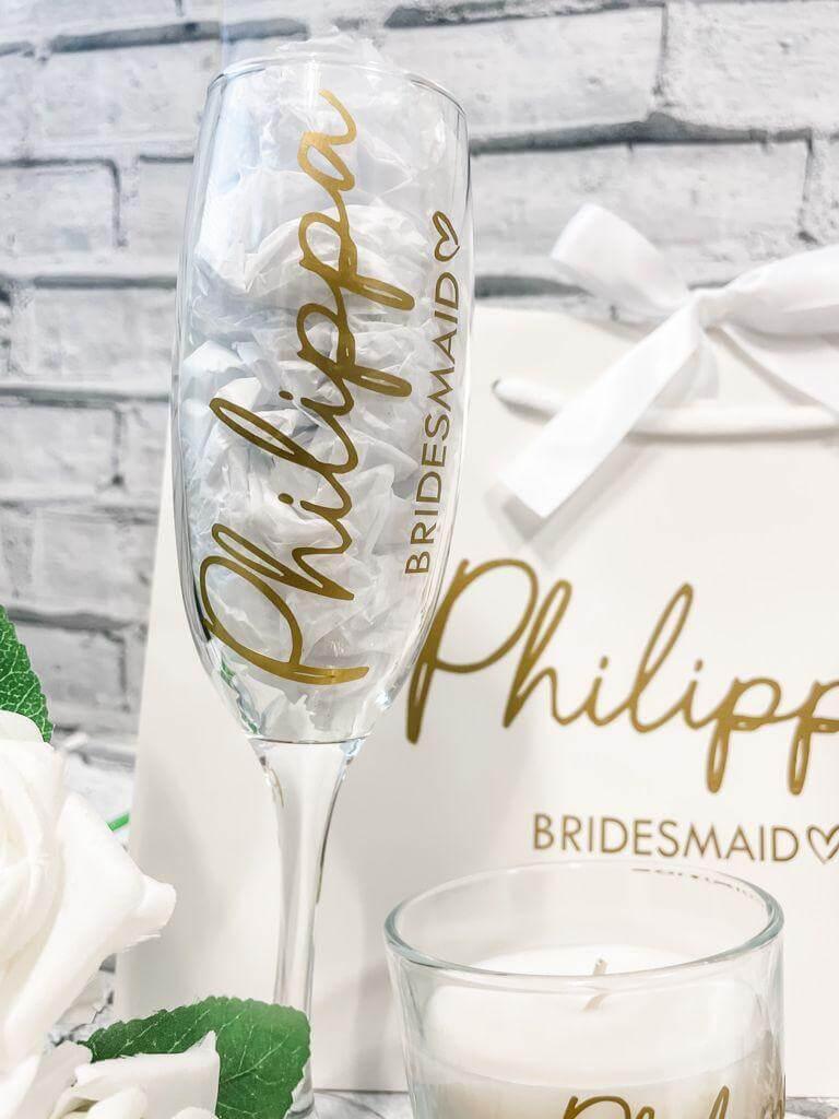 Bridesmaid Personalised Wine Glasses - Thea Elizabeth Studio Ltd
