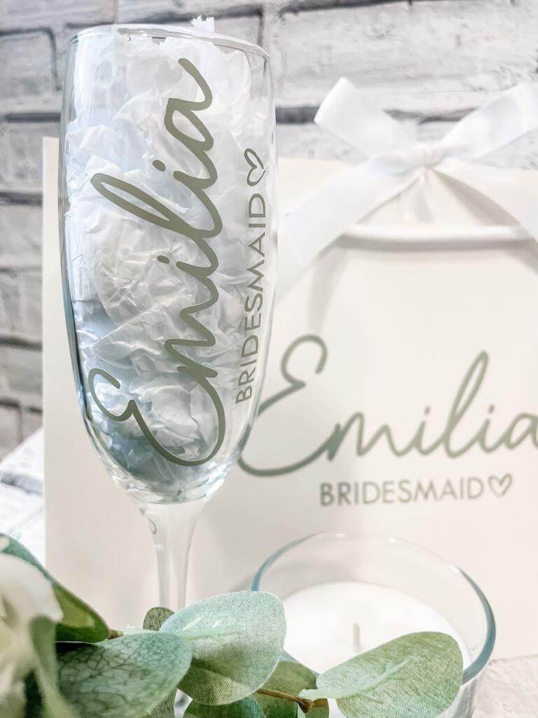 Bridesmaid Personalised Wine Glasses - Thea Elizabeth Studio Ltd
