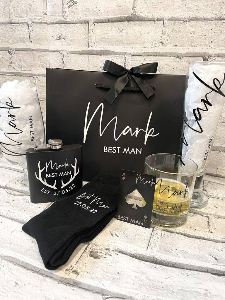 Luxury Black Ribbon Groomsmen Gift Bags - Thea Elizabeth Studio Ltd