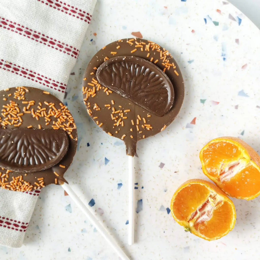 Milk Chocolate Orange Chocolate Lollipop - Thea Elizabeth Studio Ltd