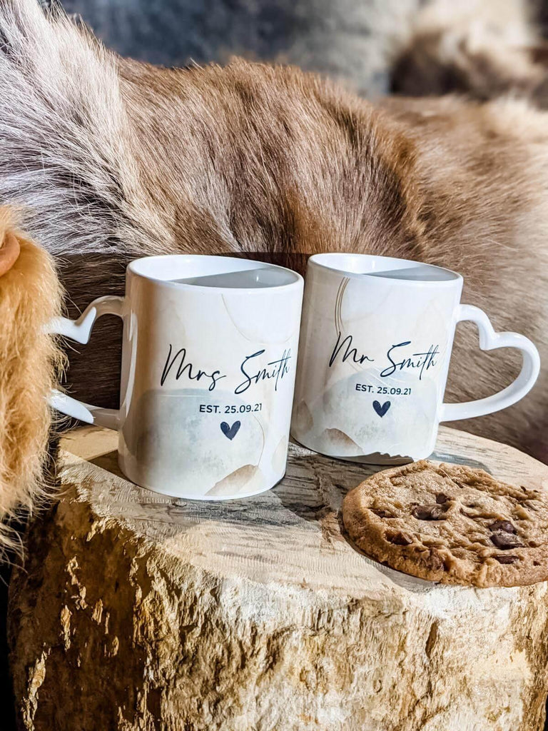 Mr & Mrs Personalised Mug Set Marble - Thea Elizabeth Studio Ltd