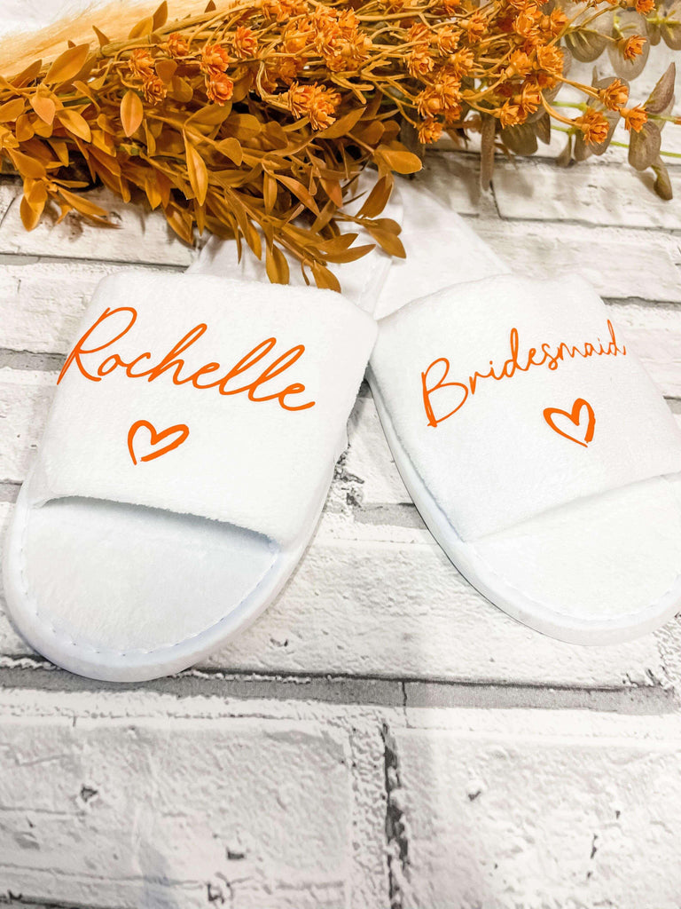 Personalised Bridesmaid Slippers Velour - Thea Elizabeth Studio Ltd