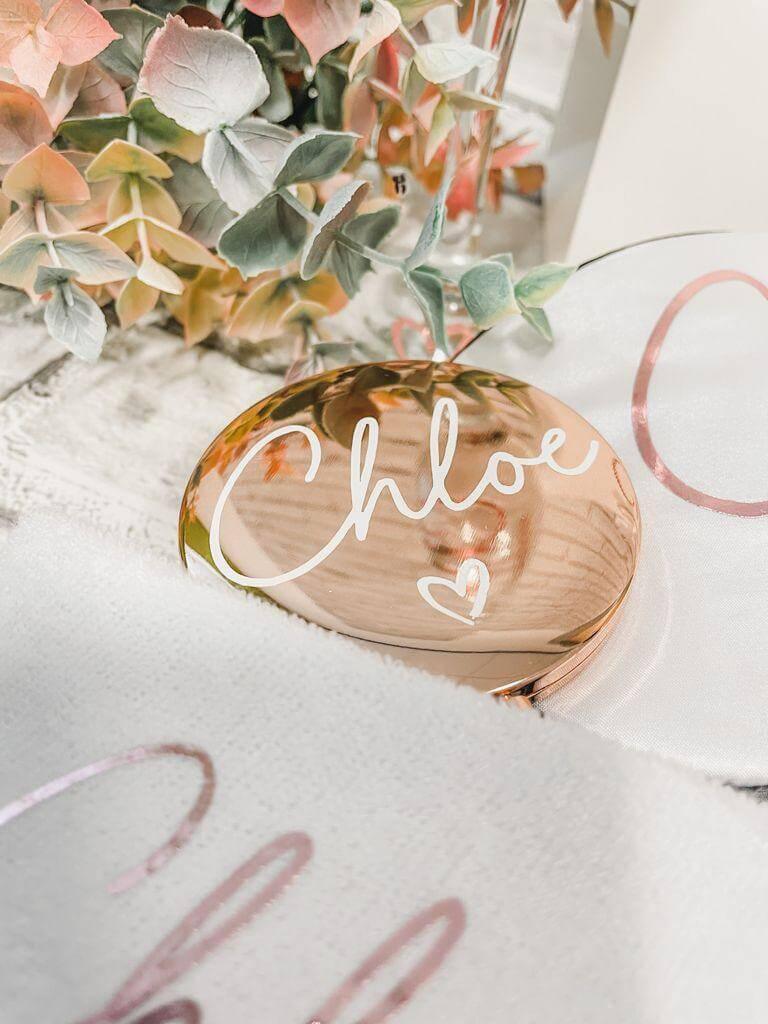 Personalised Compact Mirror, Weddings and Hen Parties - Thea Elizabeth Studio Ltd