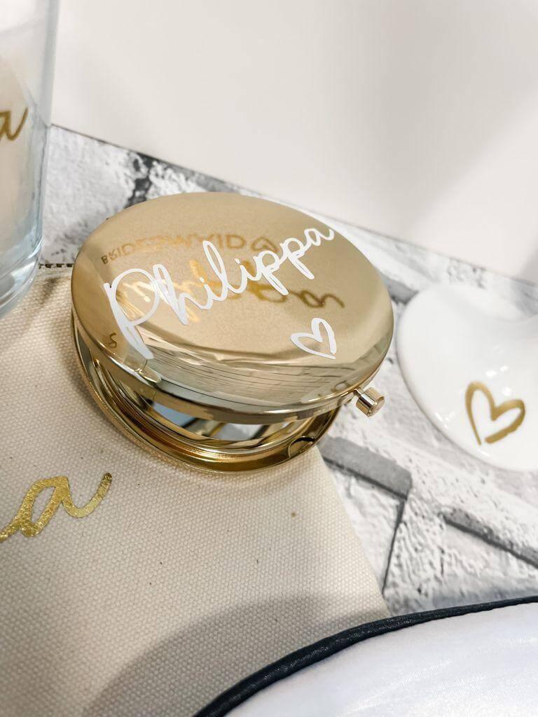 Personalised Compact Mirror, Weddings and Hen Parties - Thea Elizabeth Studio Ltd