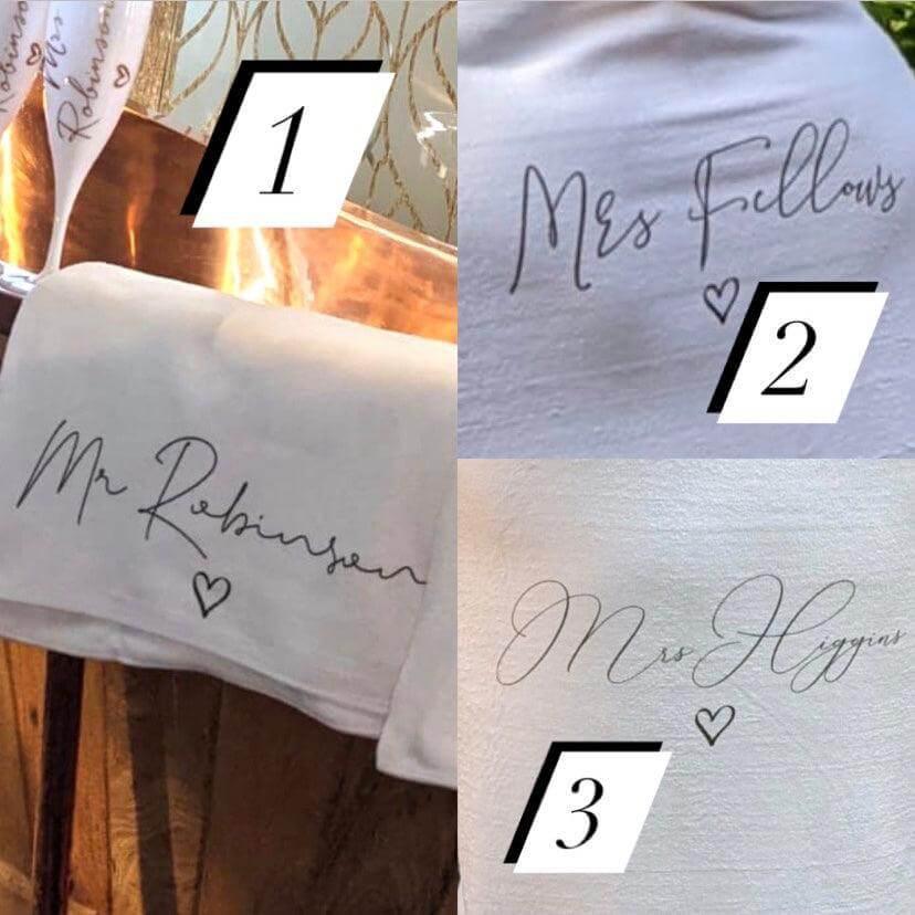 Personalised Mr/Mrs Towels - Thea Elizabeth Studio Ltd