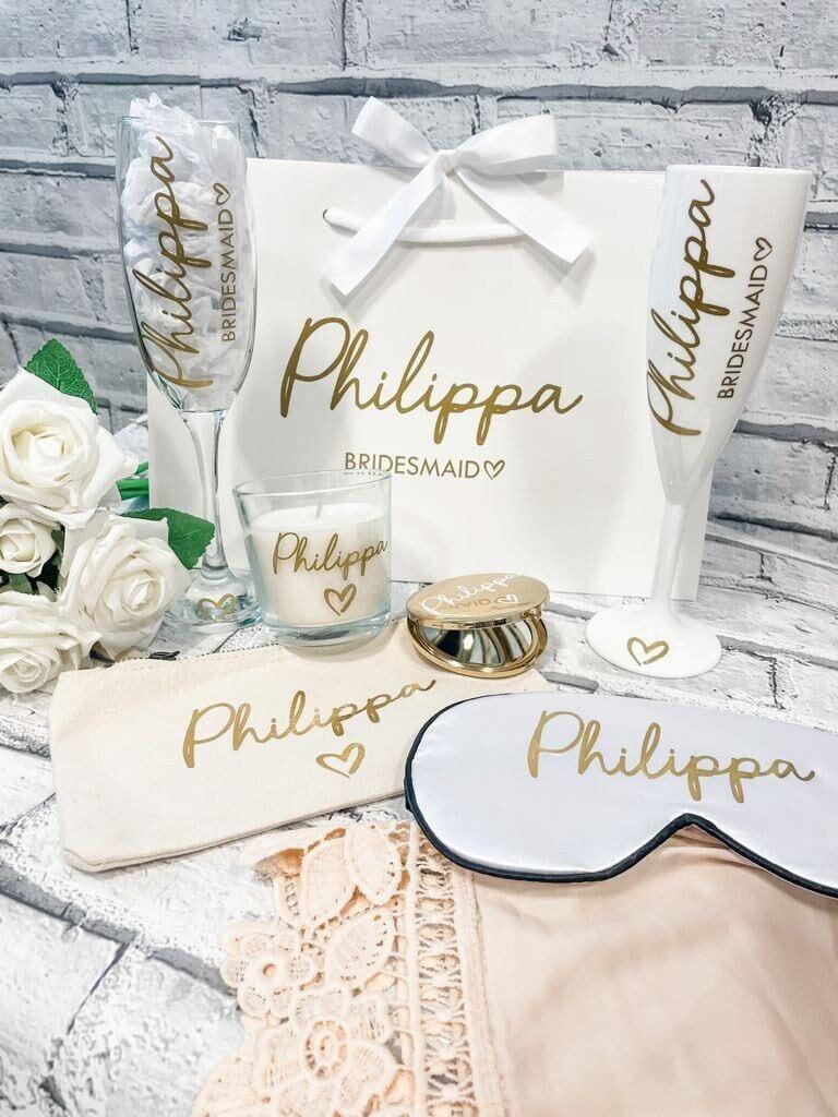 Personalised White Ribbon Luxury Gift Bag - Thea Elizabeth Studio Ltd