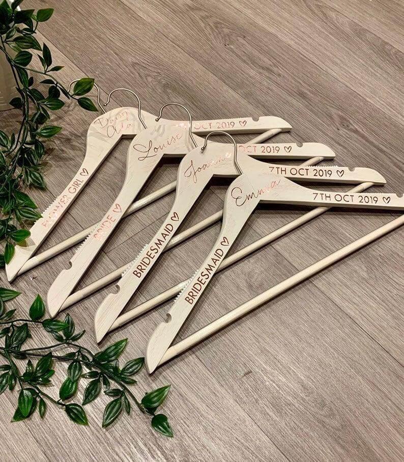 Shabby Chic Bridal Party Dress Hangers - Thea Elizabeth Studio Ltd